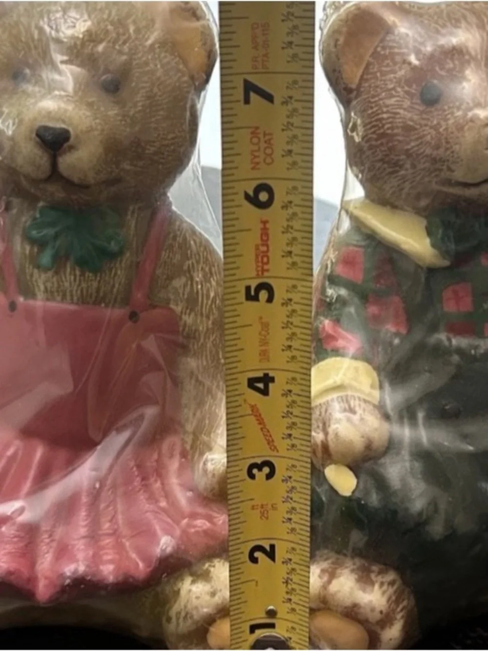 Vintage Teddy Bear Figural Candles Set Country Holiday Christmas Decor New